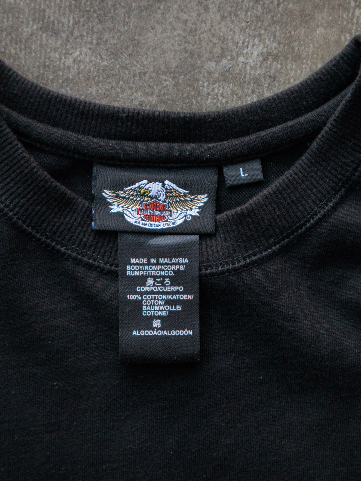 Vintage Black Harley-Davidson Flame Long Sleeve Tee (L)