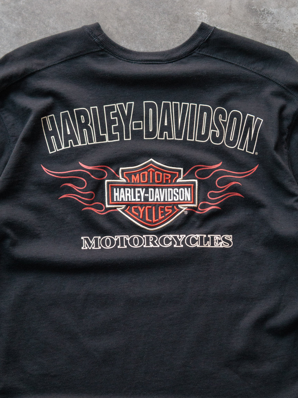Vintage Black Harley-Davidson Flame Long Sleeve Tee (L)
