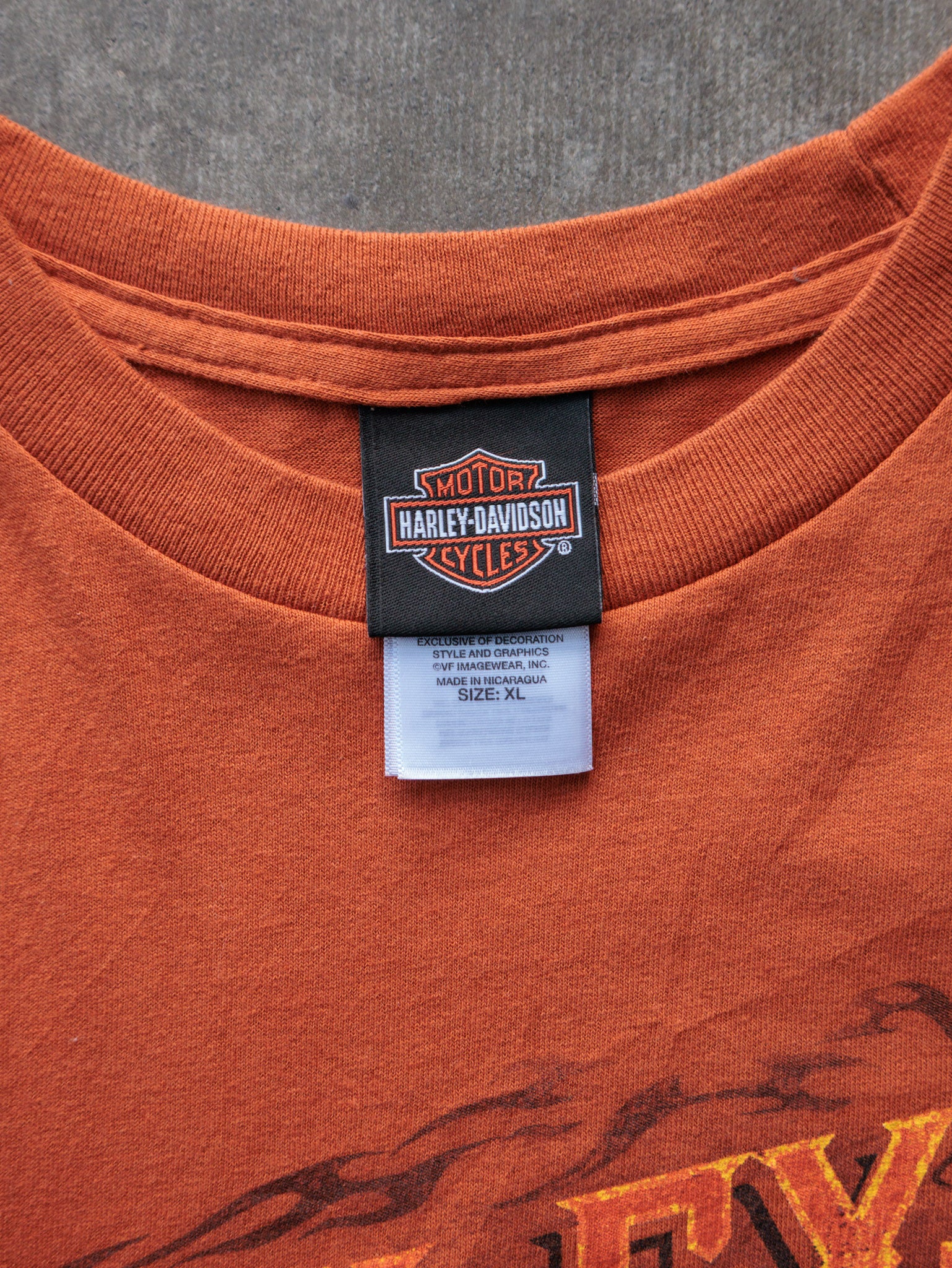Vintage 00s Orange Harley-Davidson St. Petersburg Florida Barracuda Tee (XL)
