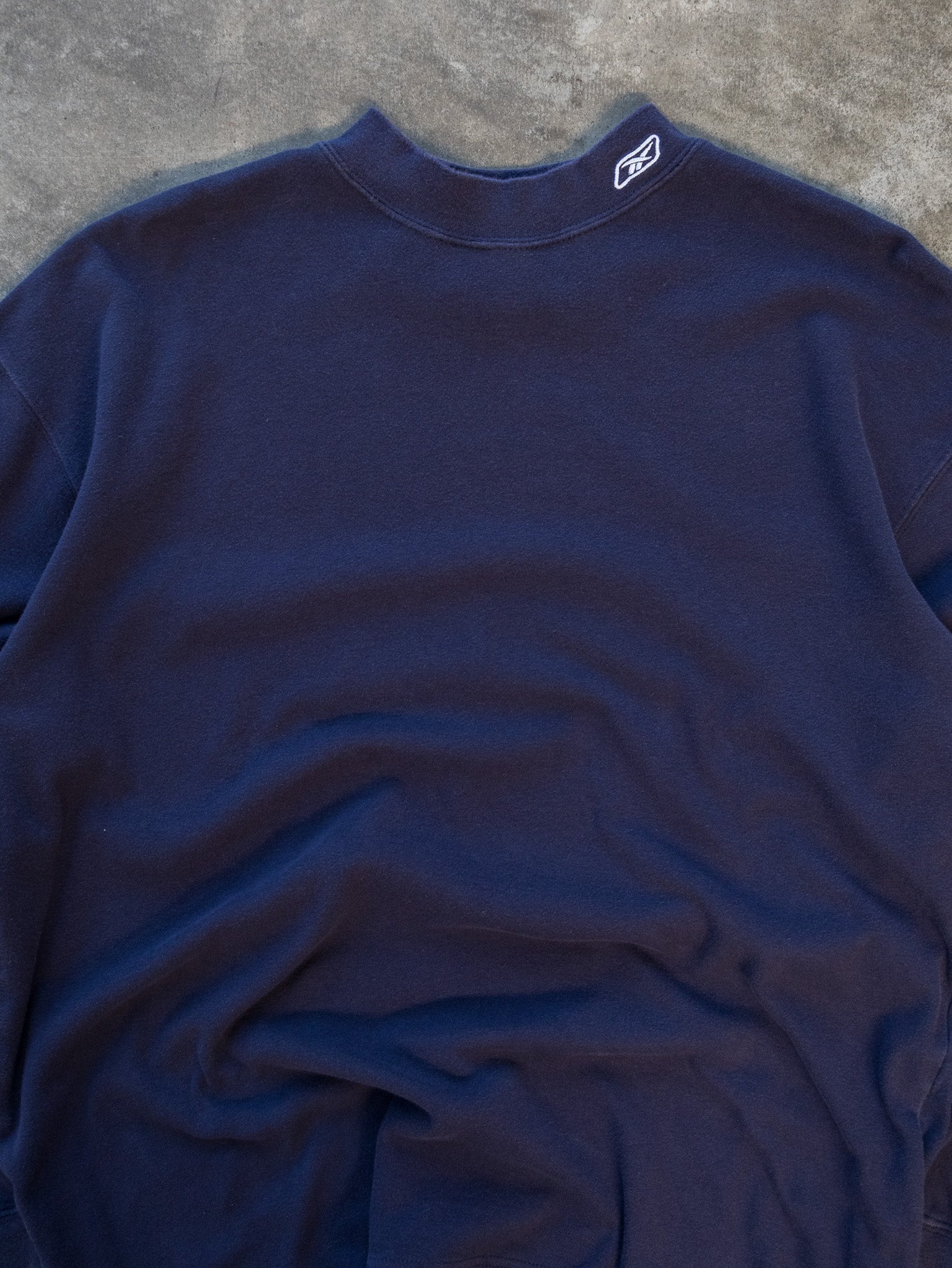 Vintage Navy Reebok Mock Neck Long Sleeve (M)