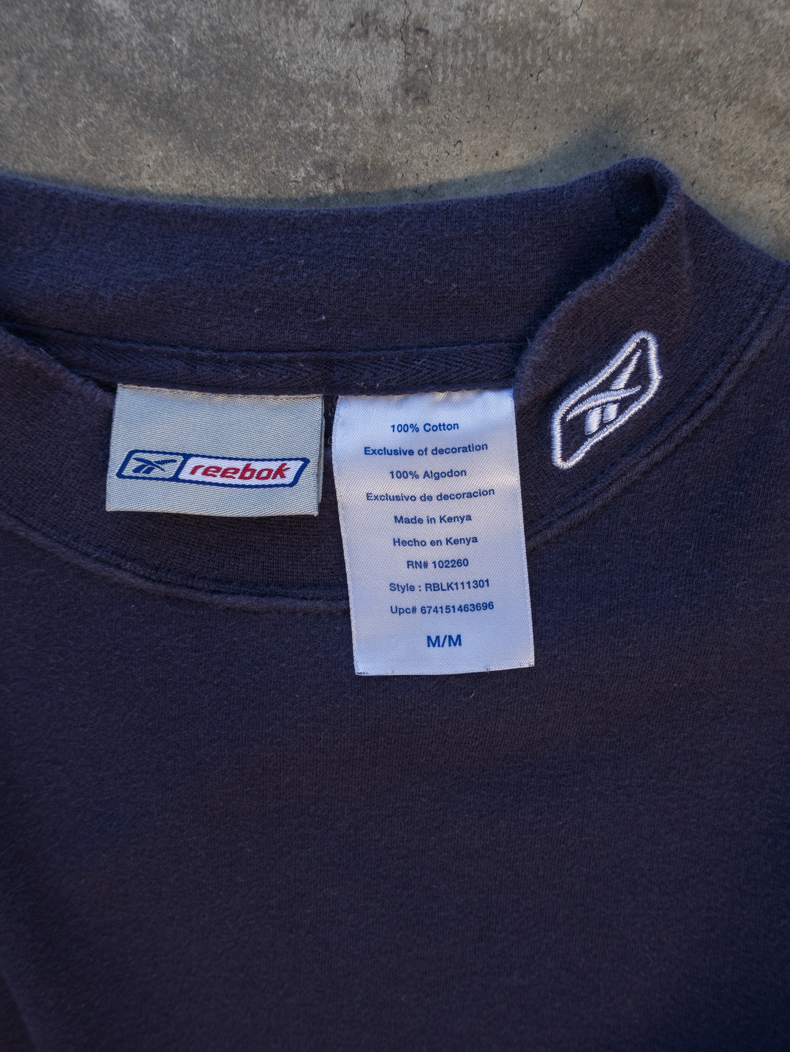 Vintage Navy Reebok Mock Neck Long Sleeve (M)