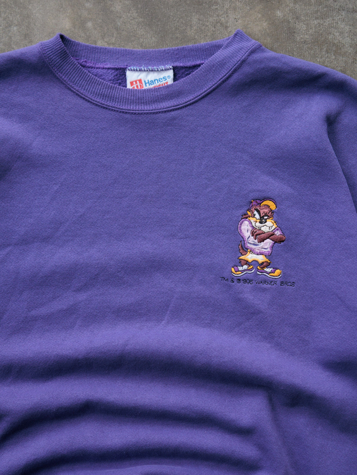 Vintage 90s Purple Looney Tunes Taz Sweatshirt (L)