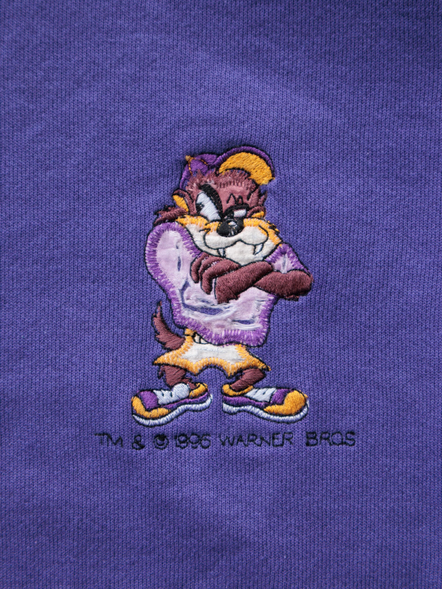 Vintage 90s Purple Looney Tunes Taz Sweatshirt (L)