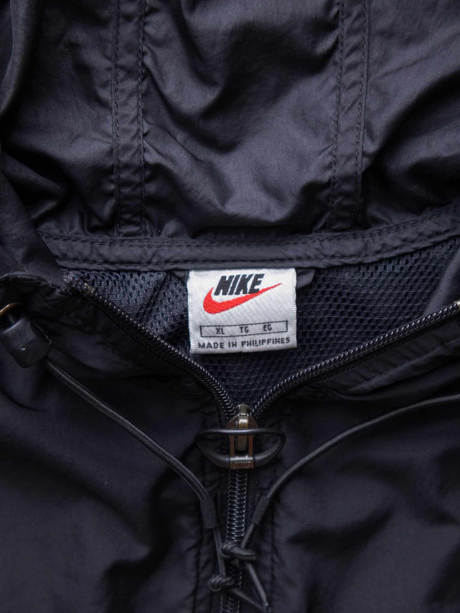Vintage 90s Black Nike Hooded Anorak Jacket (XL)