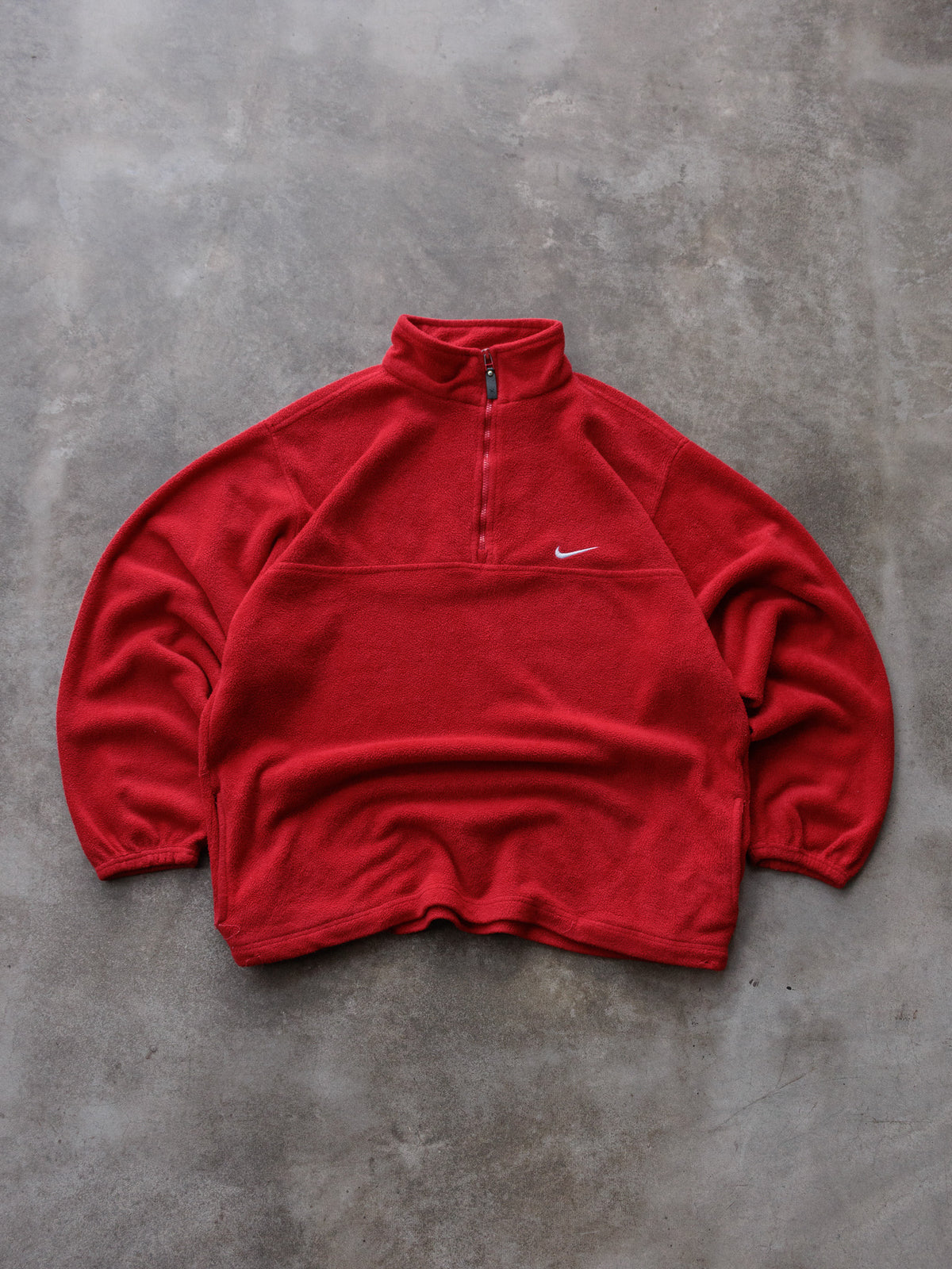 Vintage 90s Red Nike Fleece Quarter Zip (XL)