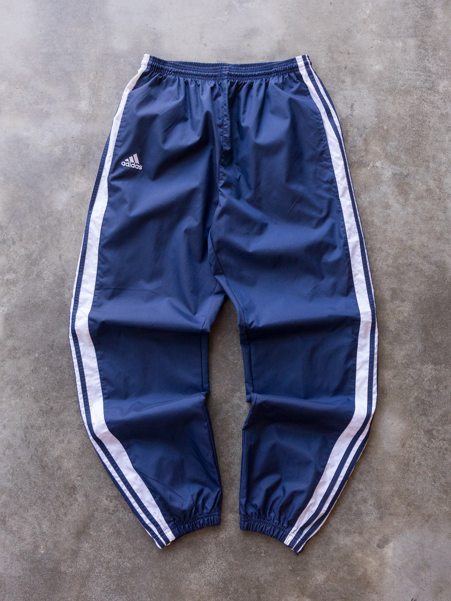 Vintage Navy Adidas Three Stripe Track Pants (L)