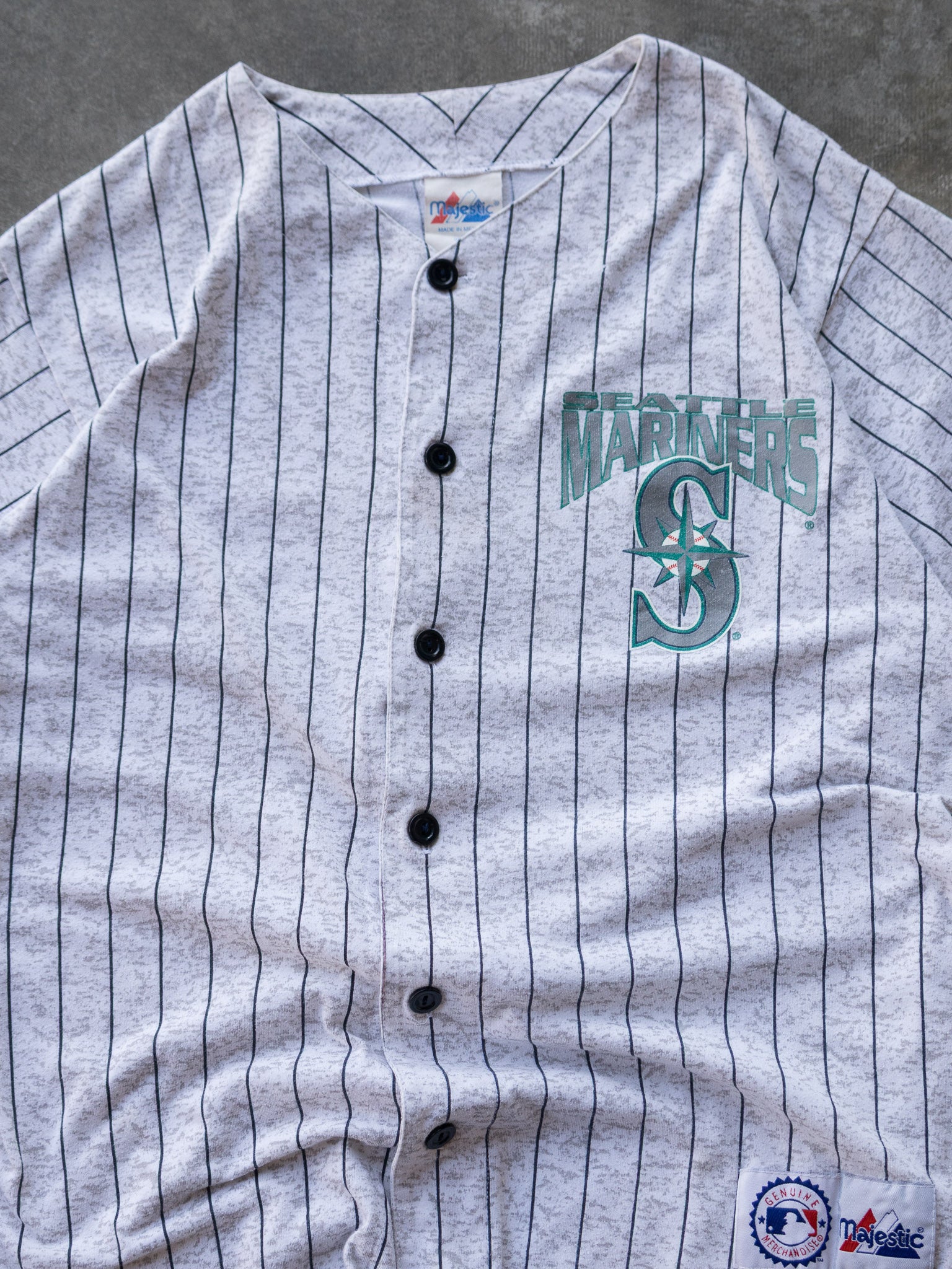 Vintage 90s Grey Seattle Mariners Baseball Jersey (L)