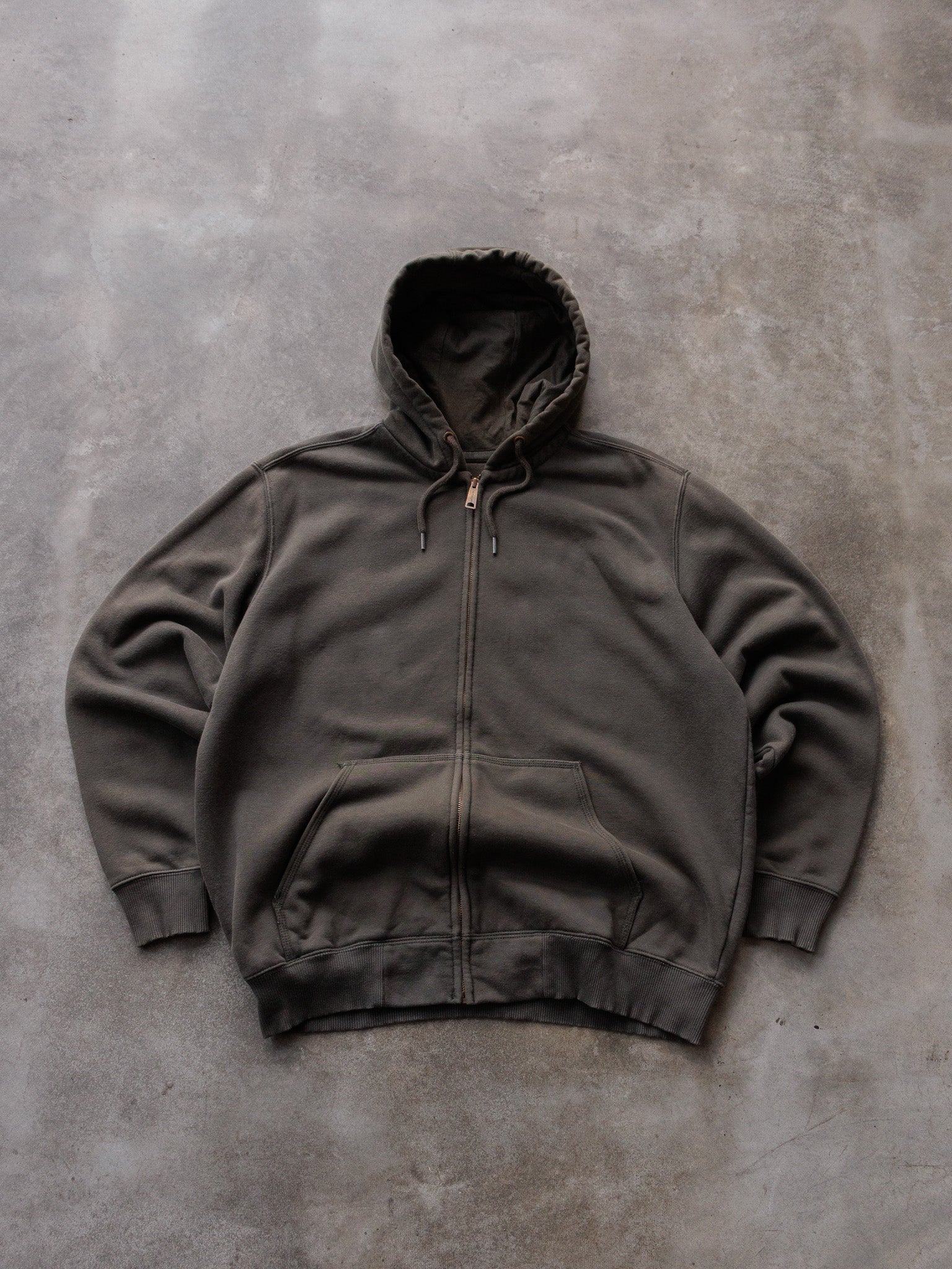 Vintage Green Carhartt Full Zip Hoodie (L)