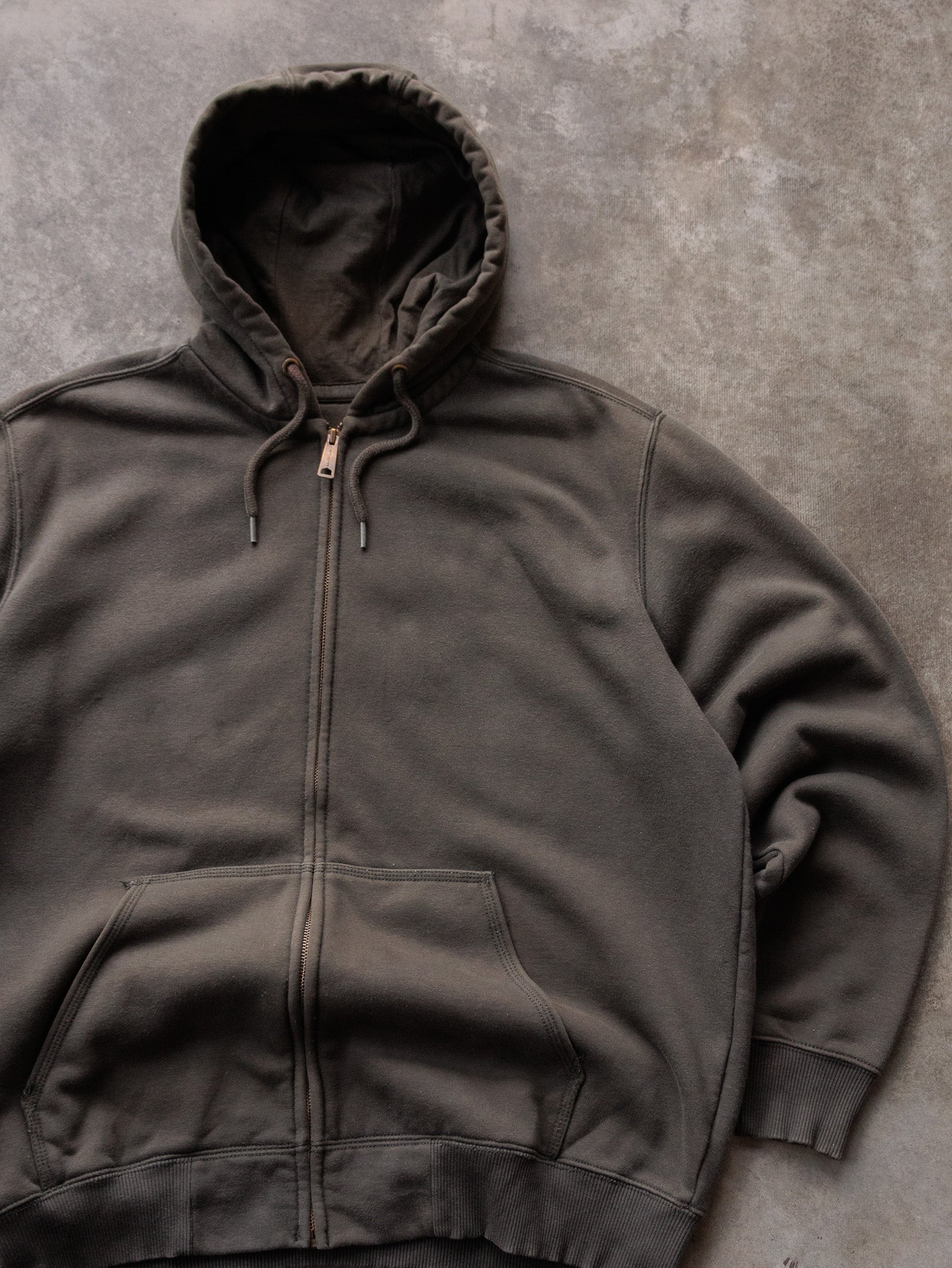 Vintage Green Carhartt Full Zip Hoodie (L)