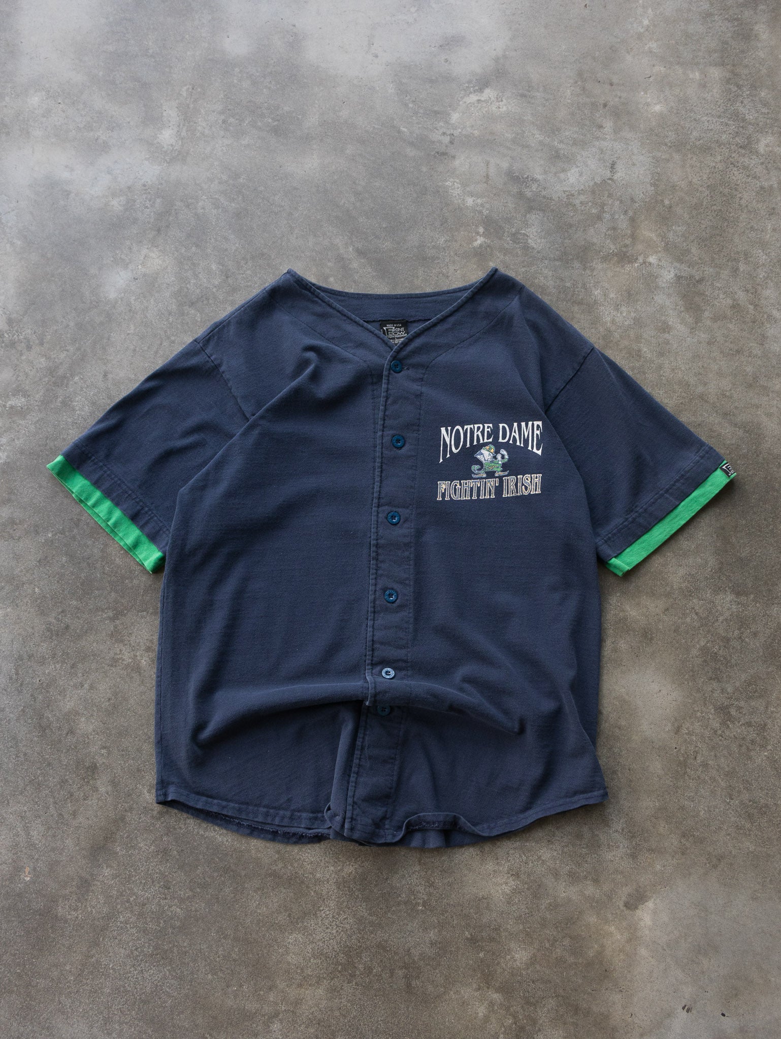 Vintage 90s Navy Notre Dame Fighting Irish Baseball Jersey (L)