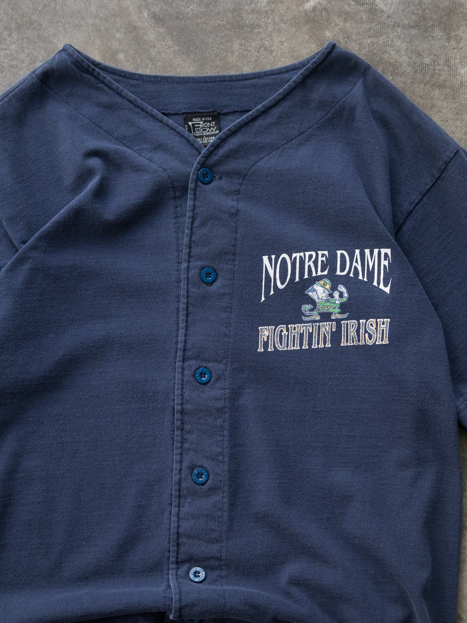 Vintage 90s Navy Notre Dame Fighting Irish Baseball Jersey (L)