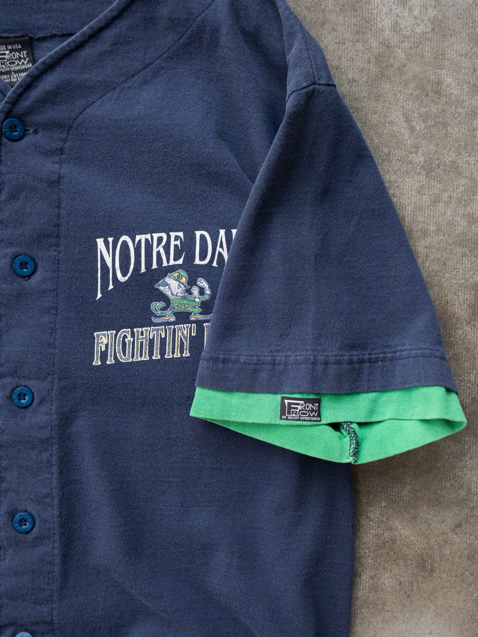 Vintage 90s Navy Notre Dame Fighting Irish Baseball Jersey (L)