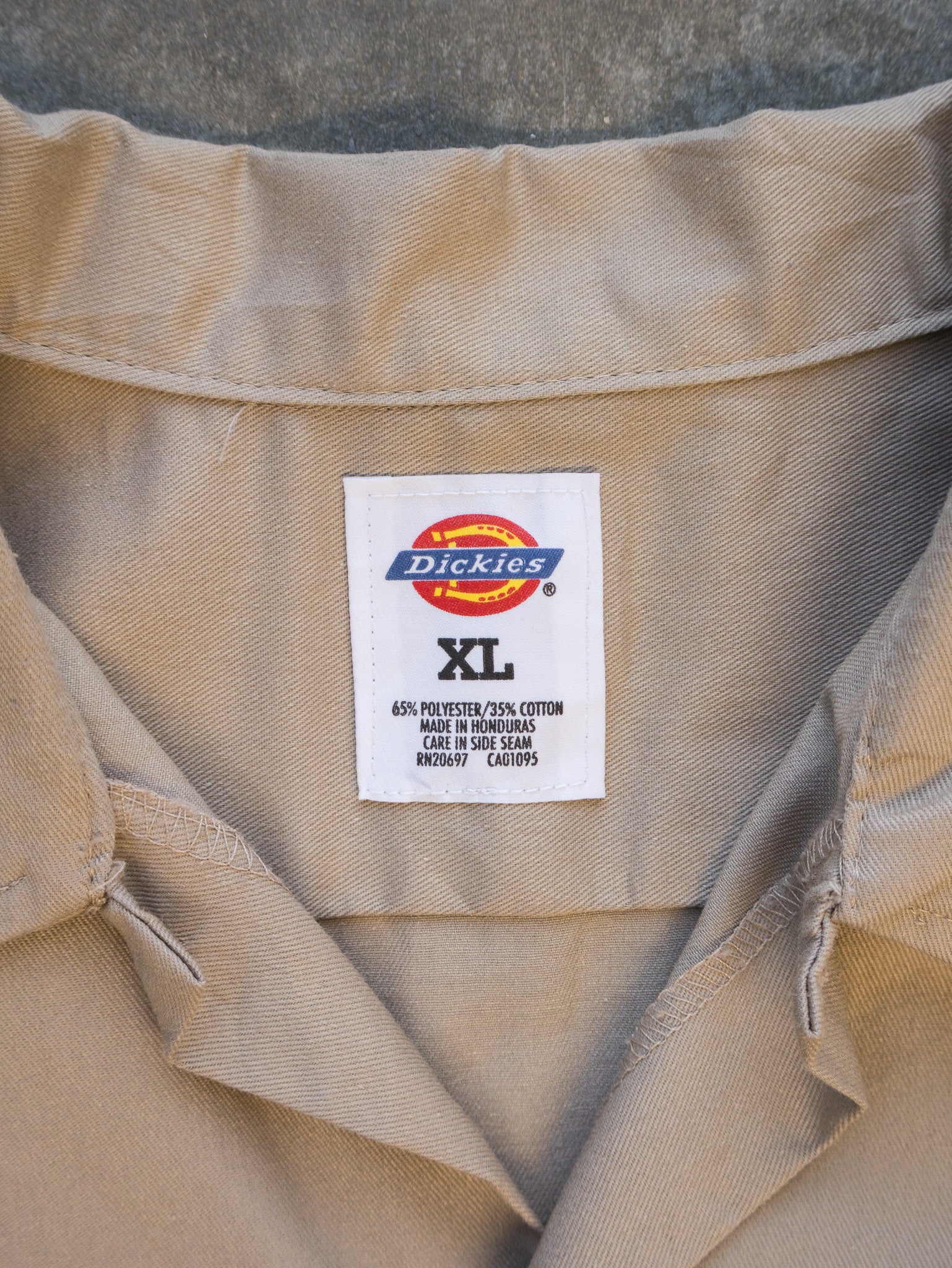 Vintage Khaki Dickies Work Shirt (XL)