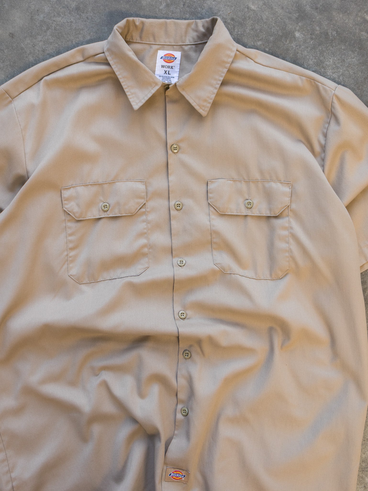 Vintage Khaki Dickies Work Shirt (XL)