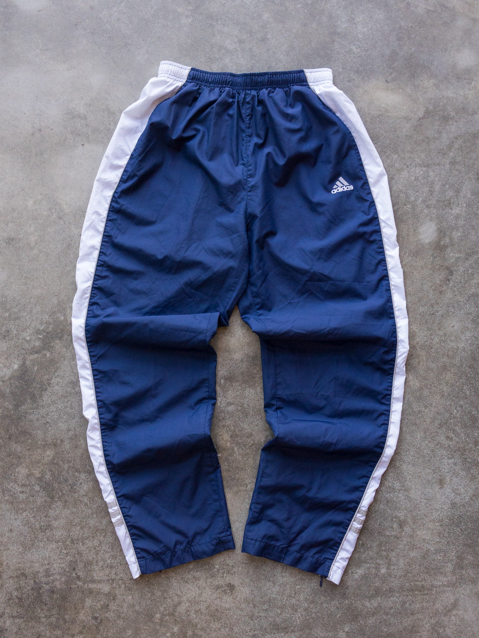 Vintage Navy & White Adidas Track Pants (M)