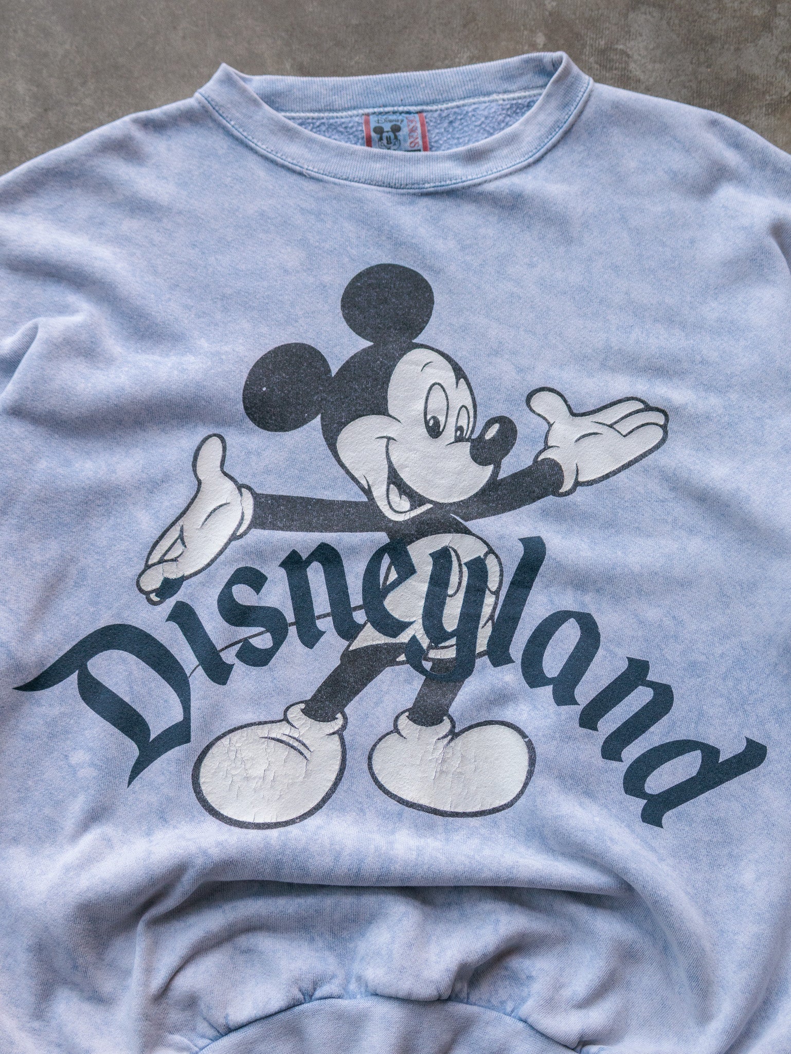 Vintage 90s Blue Disney Designs Disneyland Mickey Mouse Sweatshirt (One Size)
