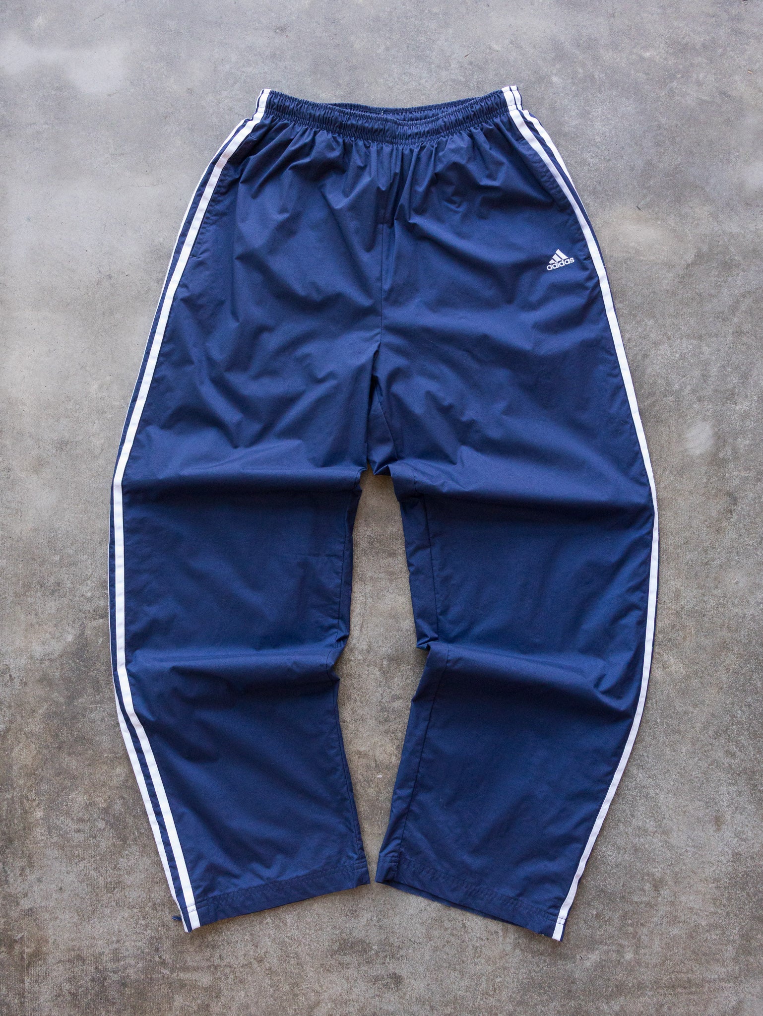 Vintage 00s Navy Adidas Three Stripe Track Pants (L)