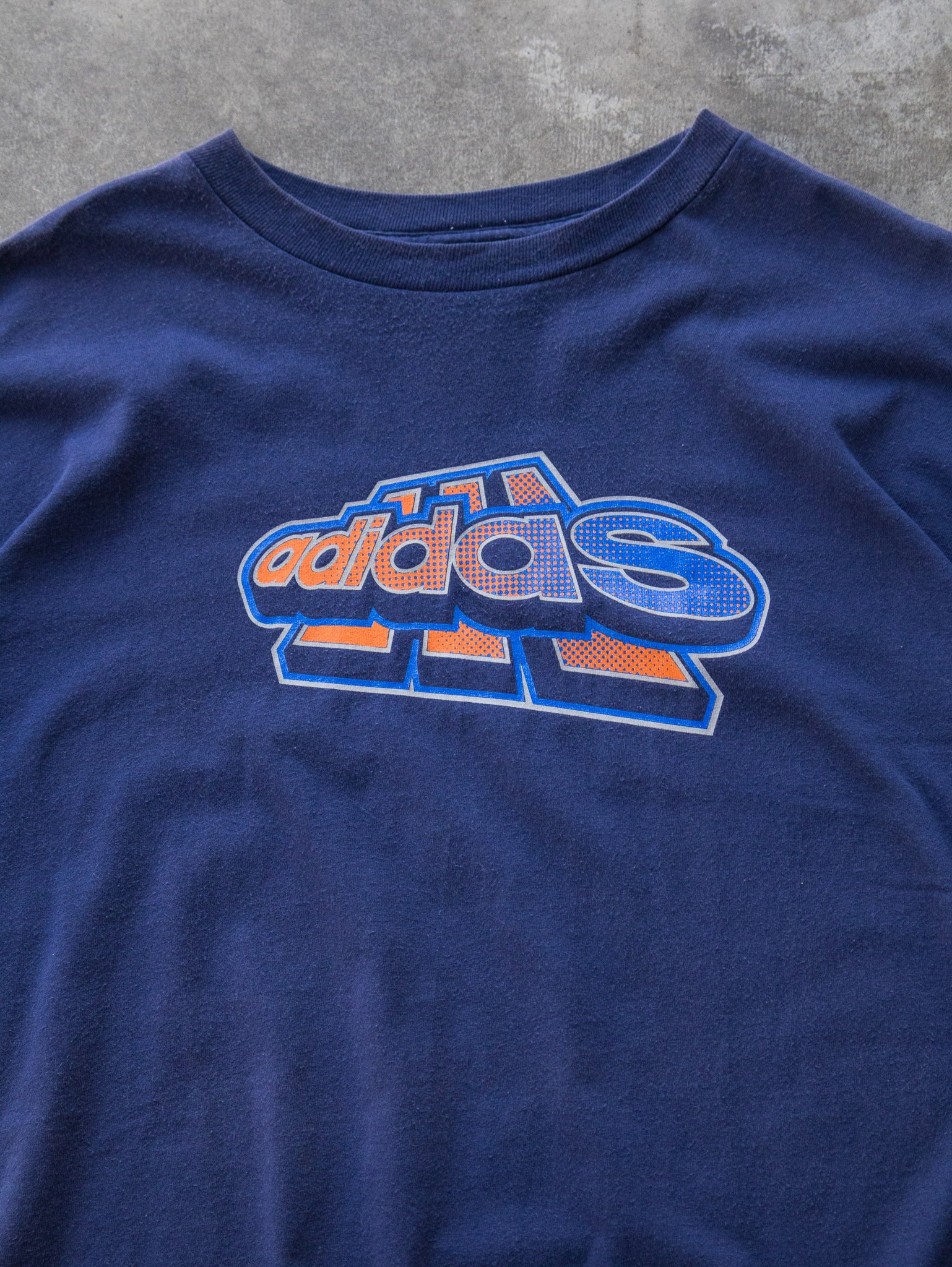 Vintage 00s Navy Adidas Graphic Tee (XL)