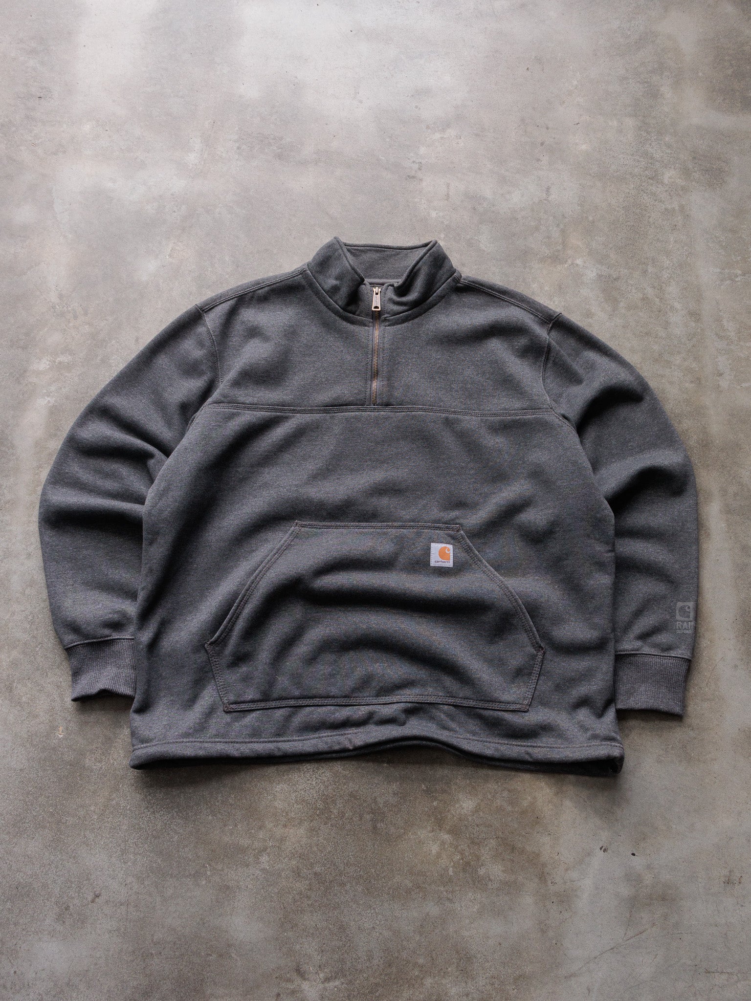 Vintage Grey Carhartt Fleece Quarter Zip (XL)