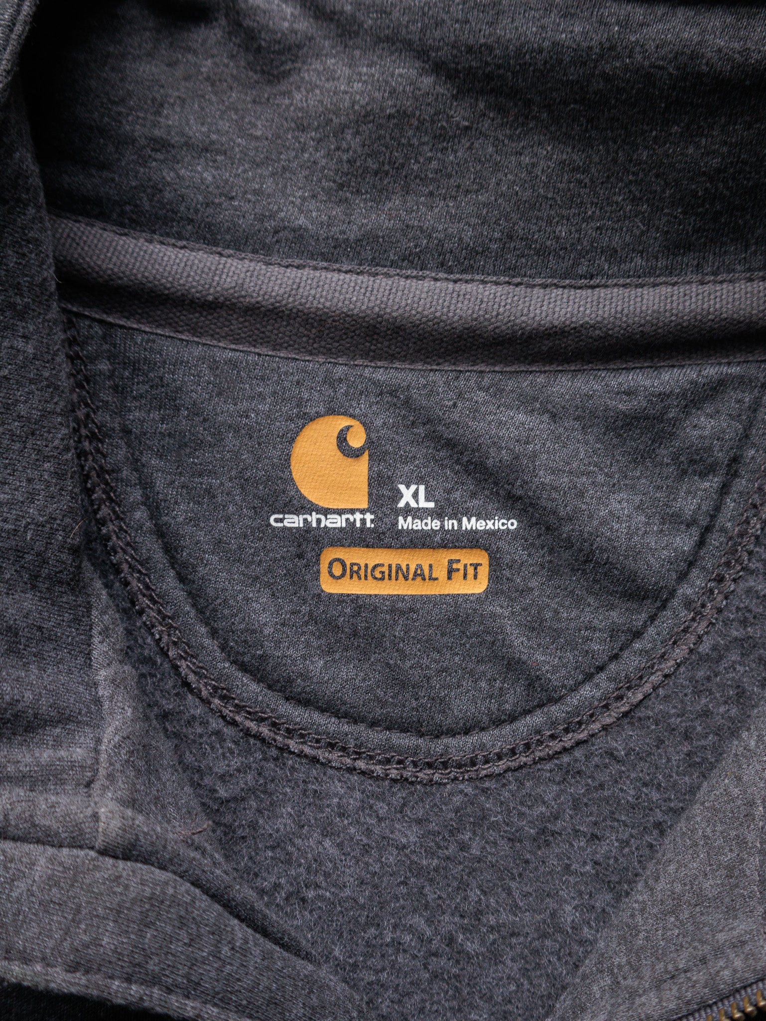 Vintage Grey Carhartt Fleece Quarter Zip (XL)
