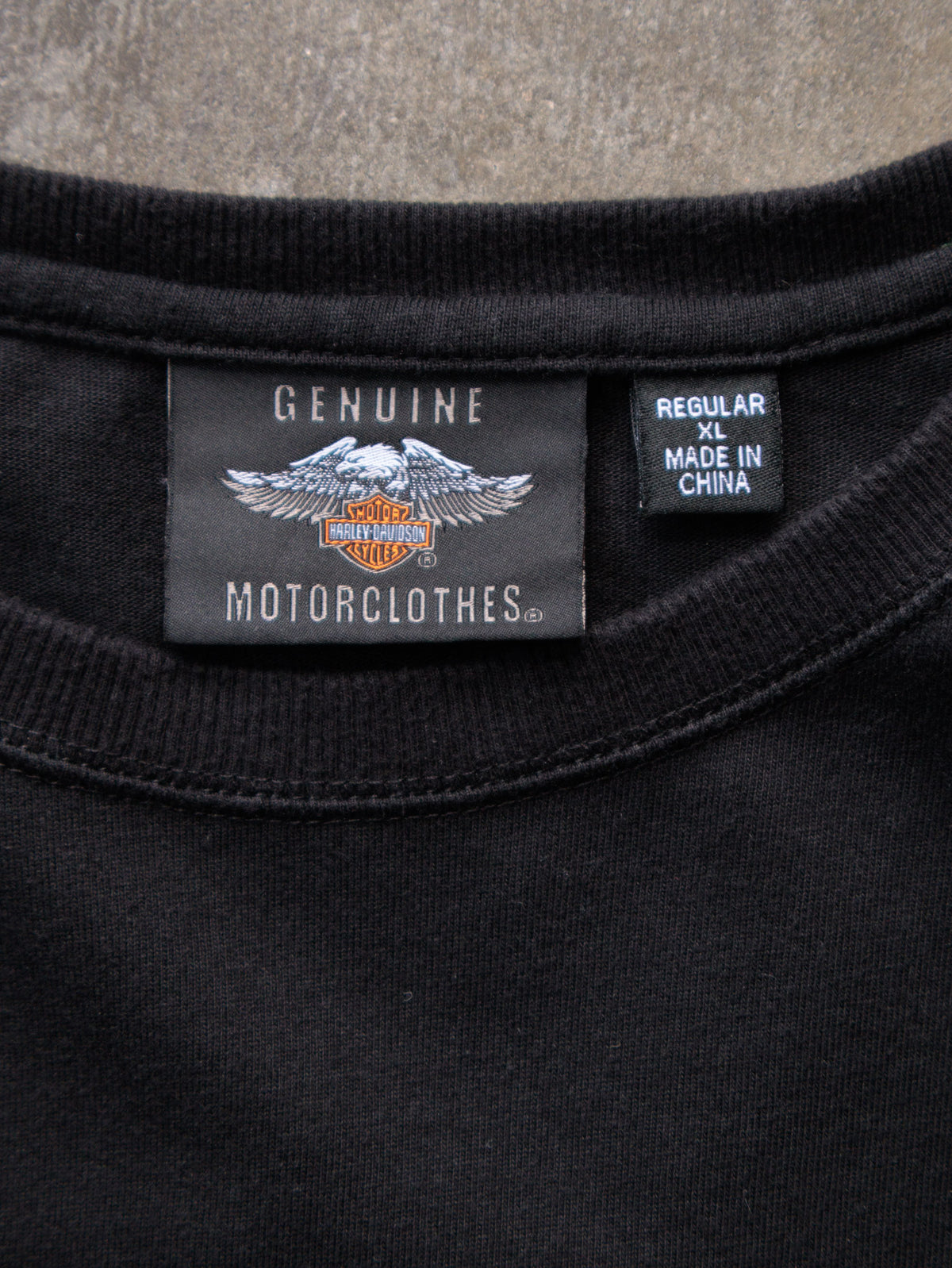 Vintage Black Harley-Davidson Skull Long Sleeve Tee (XL)