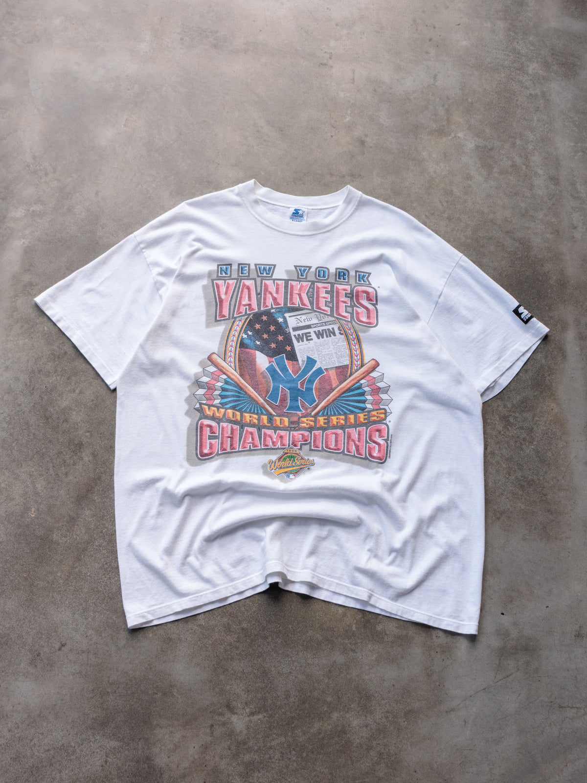 Vintage 1996 White Starter New York Yankees World Series Champions Tee (XL)