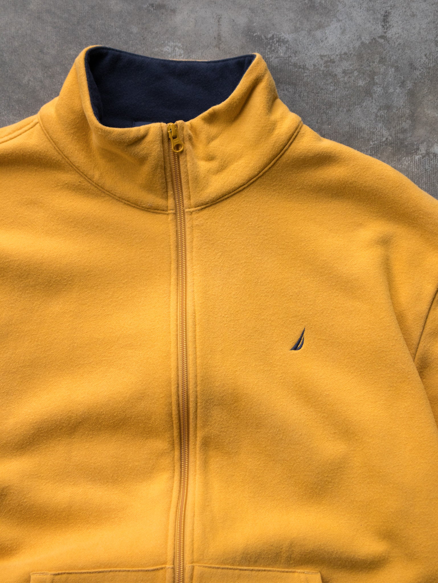 Vintage Yellow Nautica Zip Sweatshirt (XL)