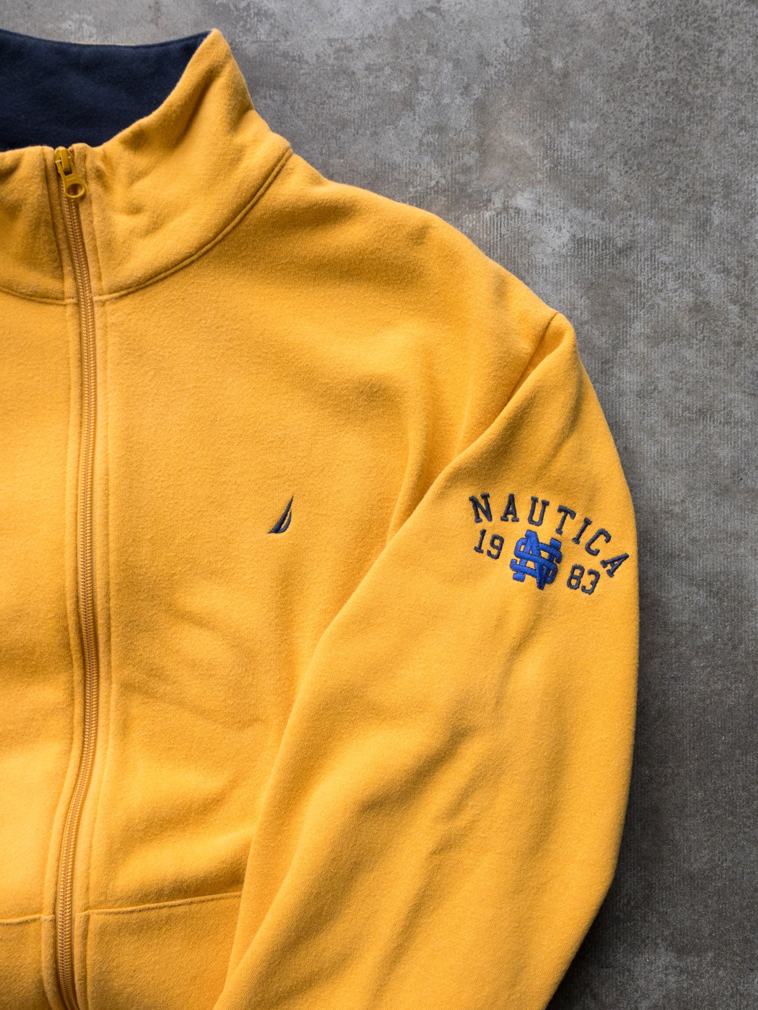 Vintage Yellow Nautica Zip Sweatshirt (XL)
