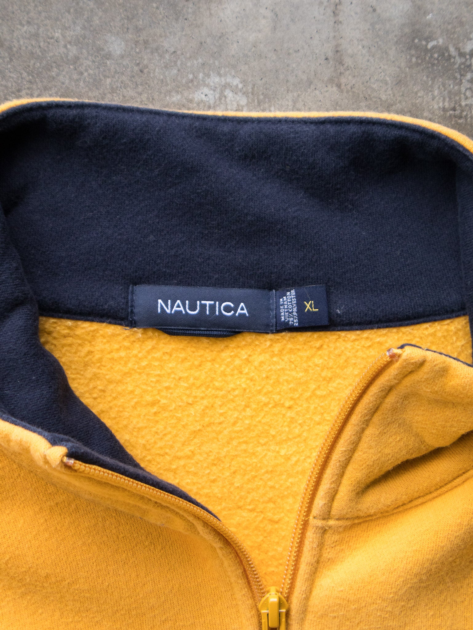 Vintage Yellow Nautica Zip Sweatshirt (XL)