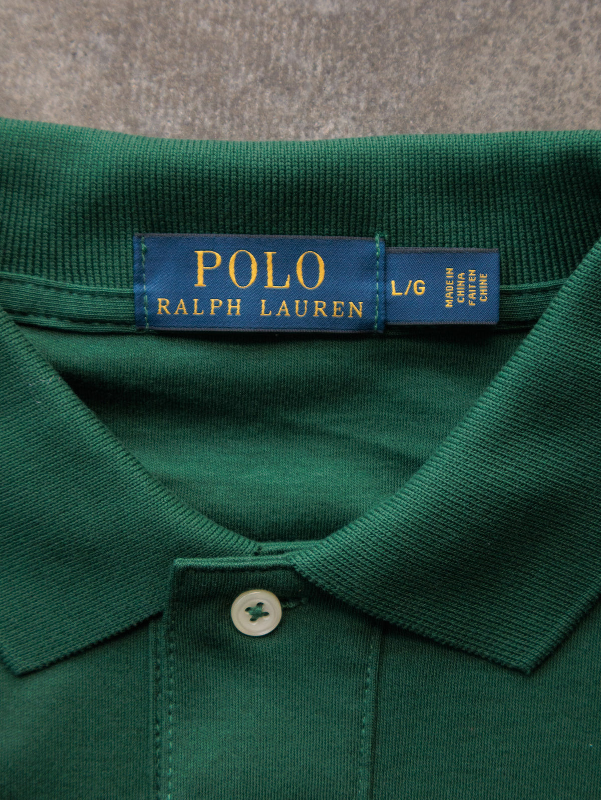 Vintage Green Polo Ralph Lauren Long Sleeve Polo Shirt (L)