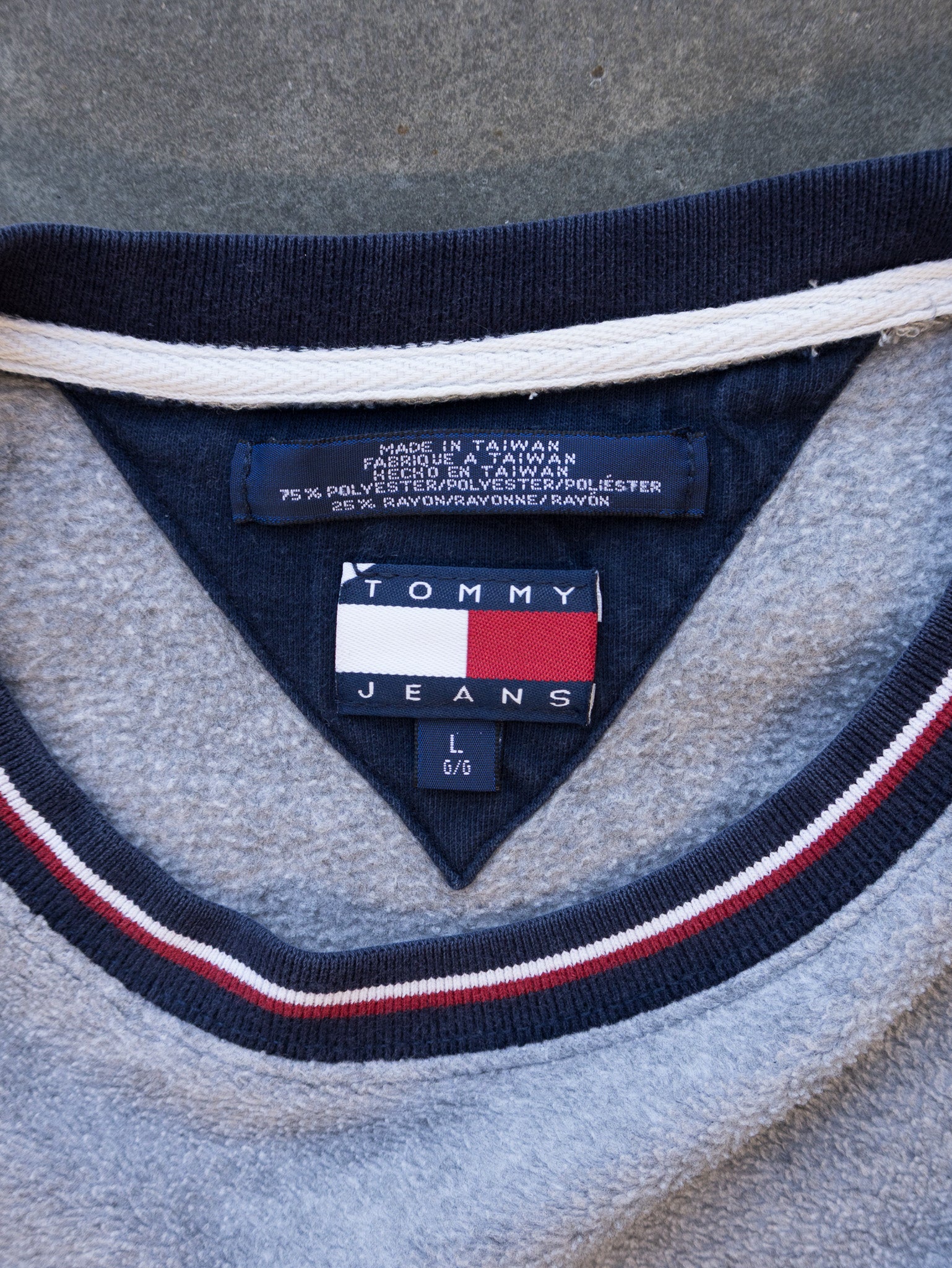 Vintage Grey Tommy Jeans Fleece (L)