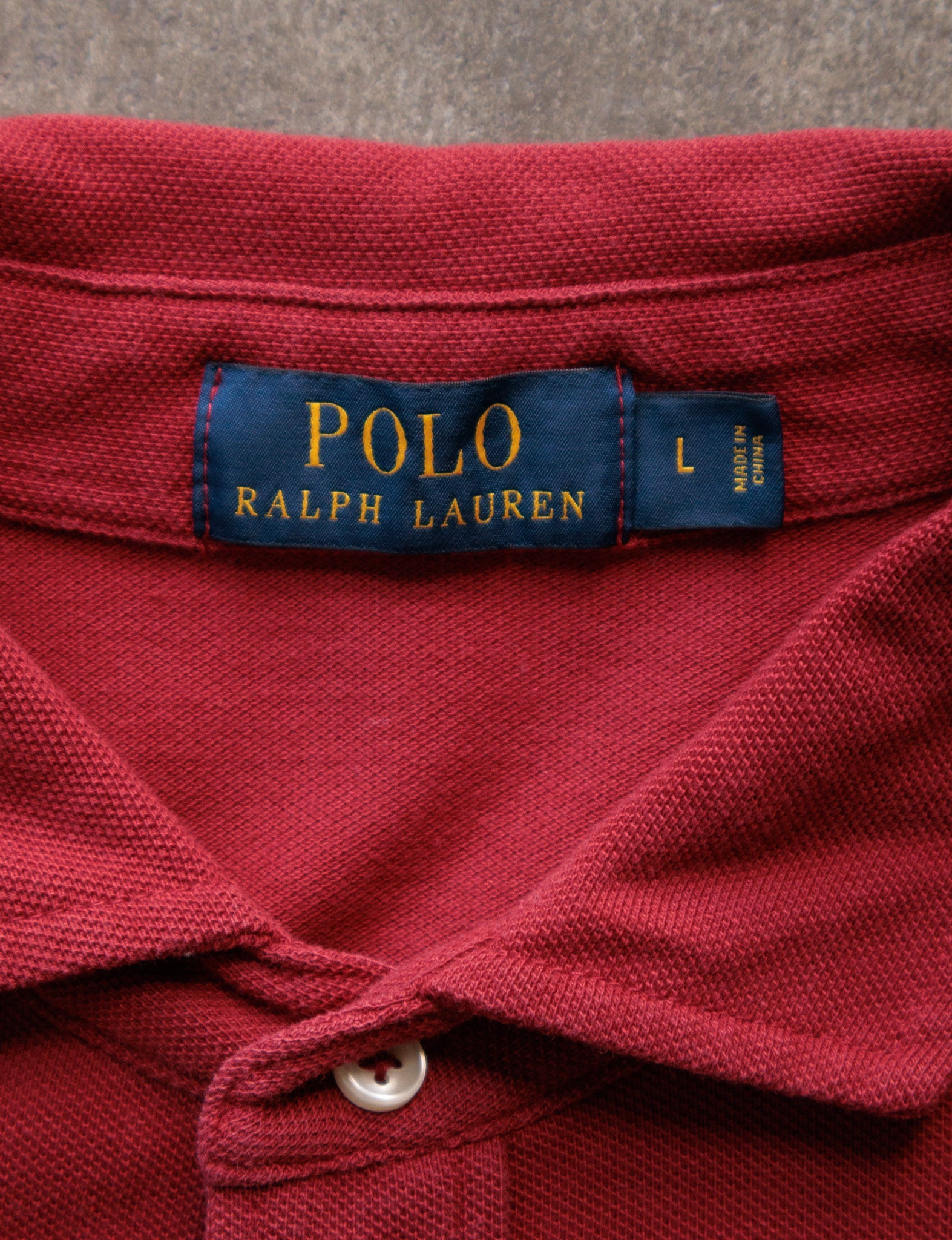 Vintage Red Polo Ralph Lauren Long Sleeve Polo Shirt (L)