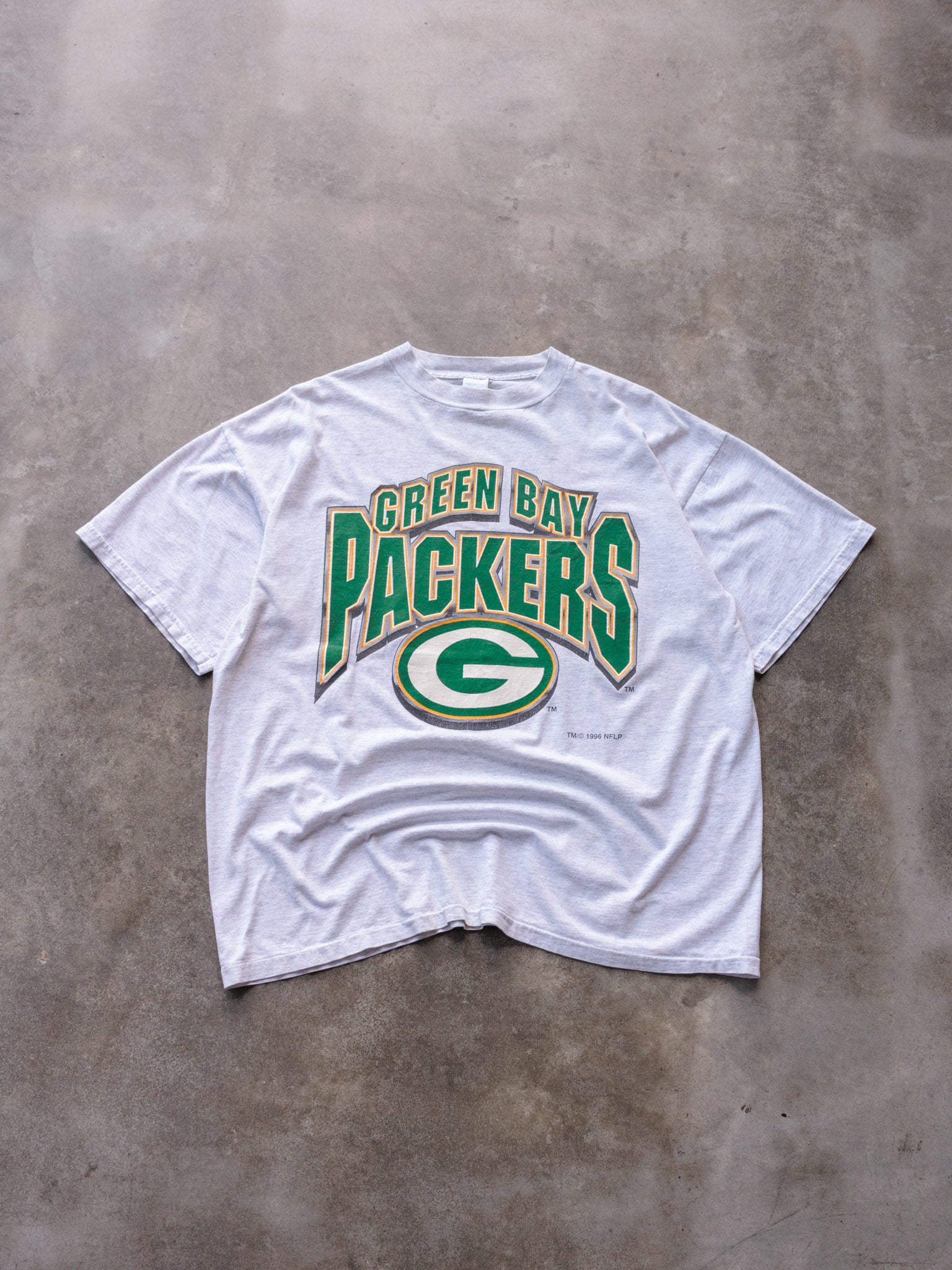Vintage 90s Grey Green Bay Packers Tee (XL)