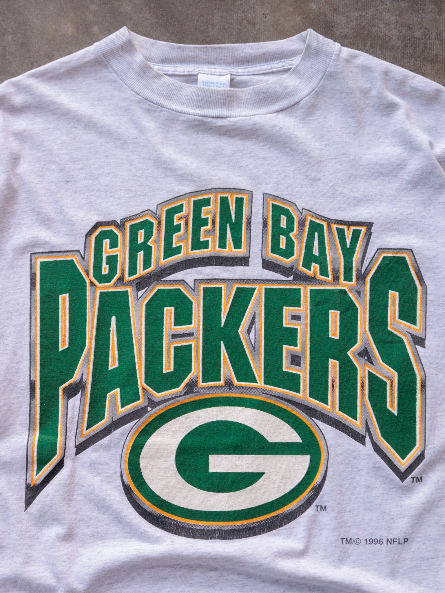 Vintage 90s Grey Green Bay Packers Tee (XL)