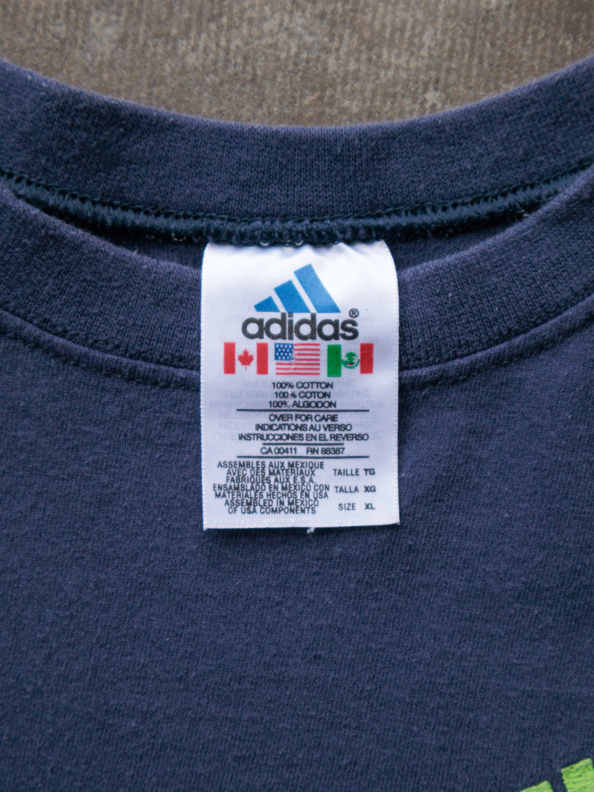 Vintage 90s Navy Adidas Long Sleeve Tee (XL)