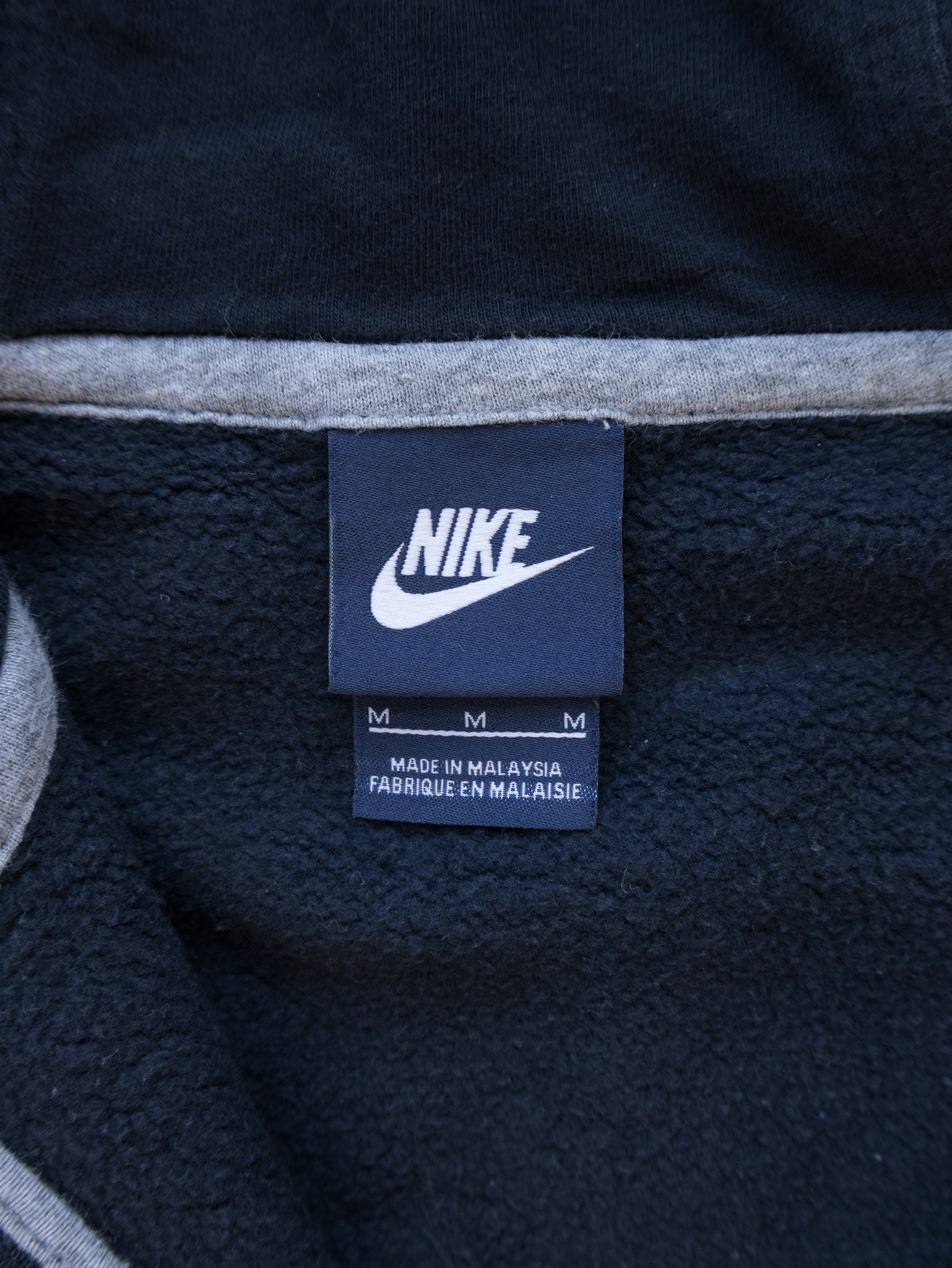 Vintage Faded Black Nike Zip Hoodie (M)