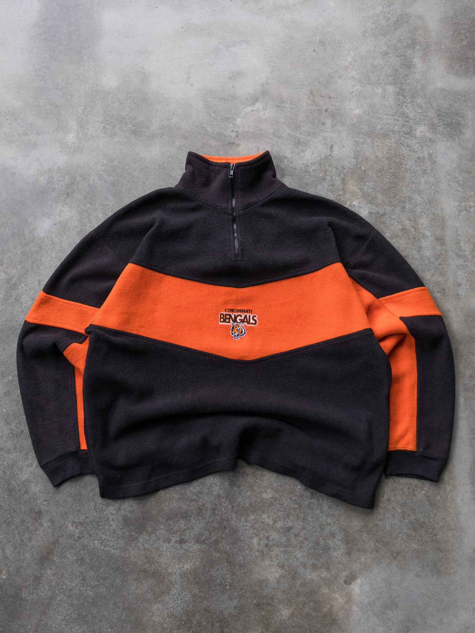 Vintage 1999 Cincinnati Bengals Quarter Zip Fleece Sweatshirt (XL)