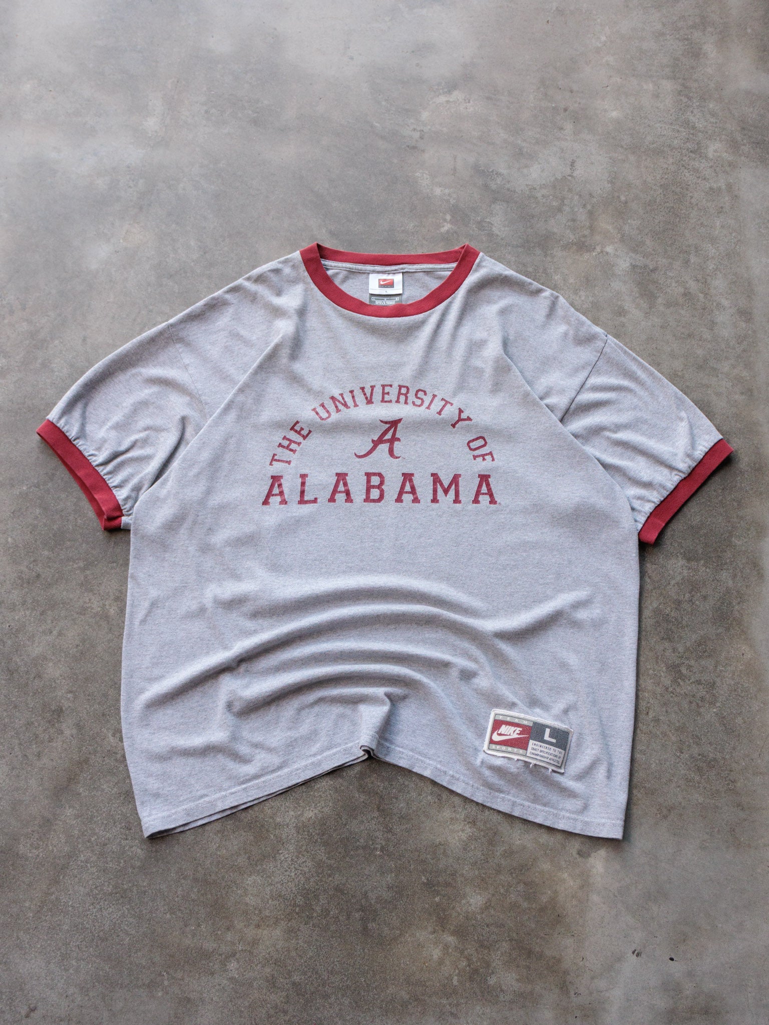 Vintage 00s Grey Alabama Nike Ringer Tee (L)