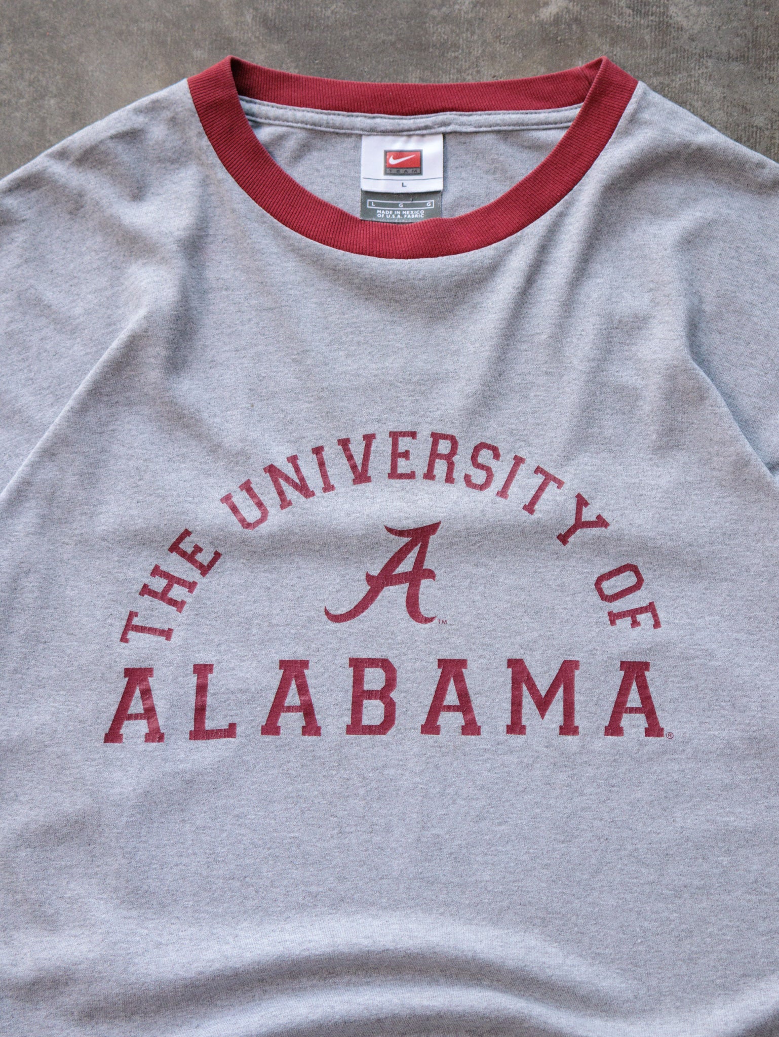 Vintage 00s Grey Alabama Nike Ringer Tee (L)
