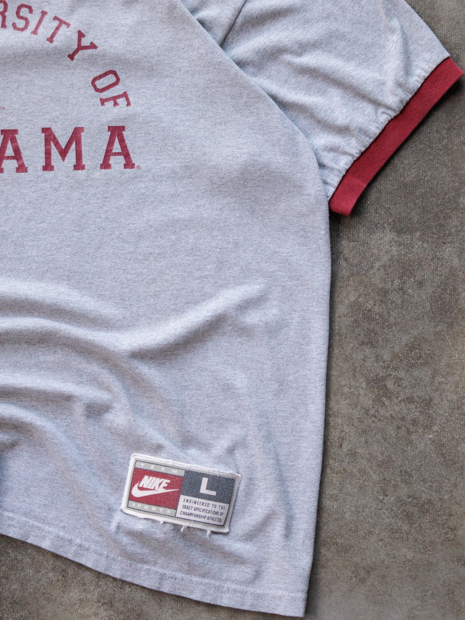 Vintage 00s Grey Alabama Nike Ringer Tee (L)