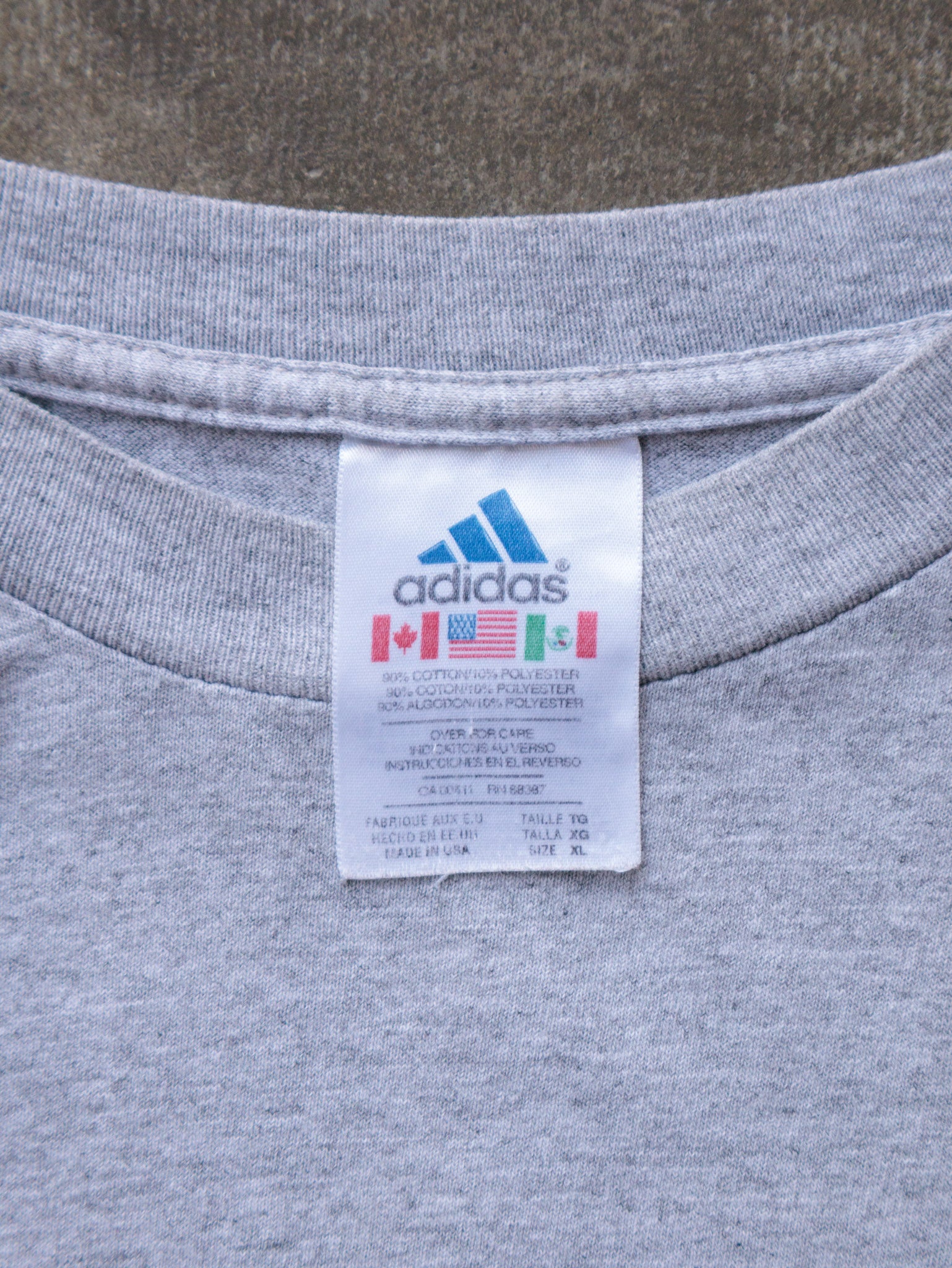 Vintage 90s Grey Adidas Performance Tee (XL)