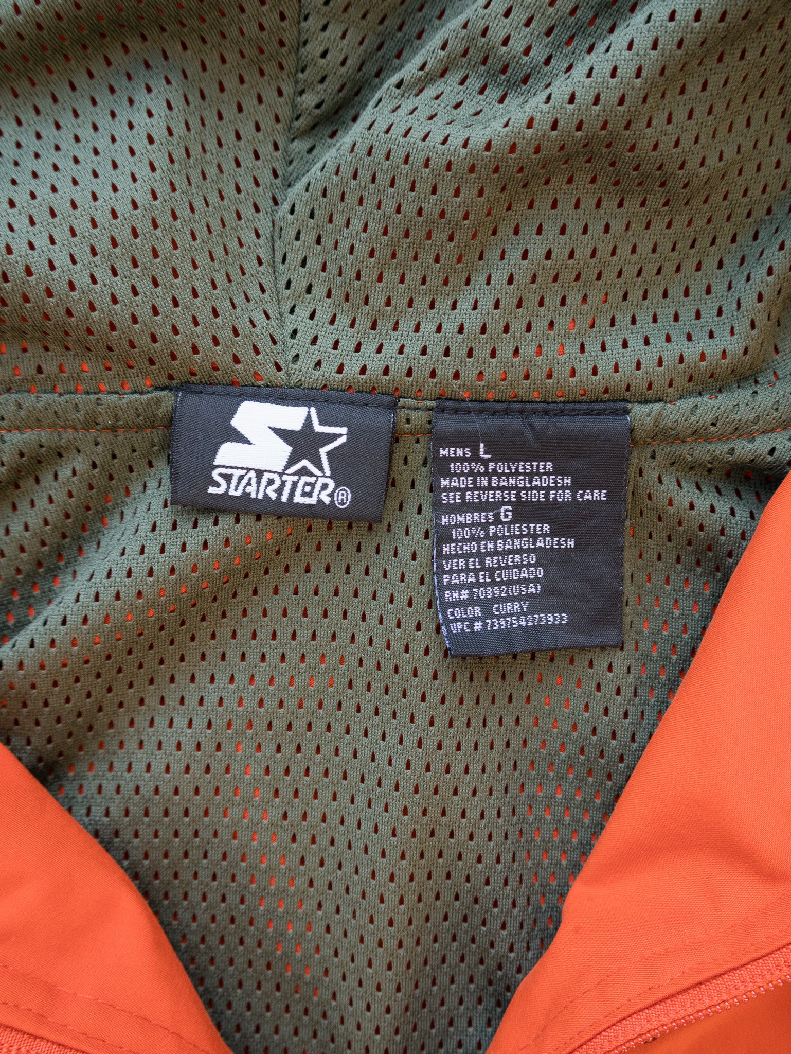 Vintage Starter Orange Hooded Windbreaker (L)