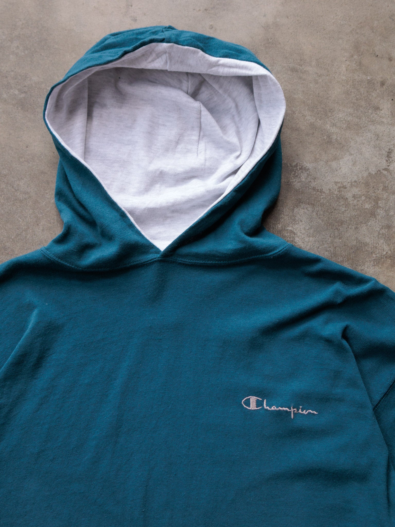 Vintage 90s Green Champion Colourblock Hoodie (XL)