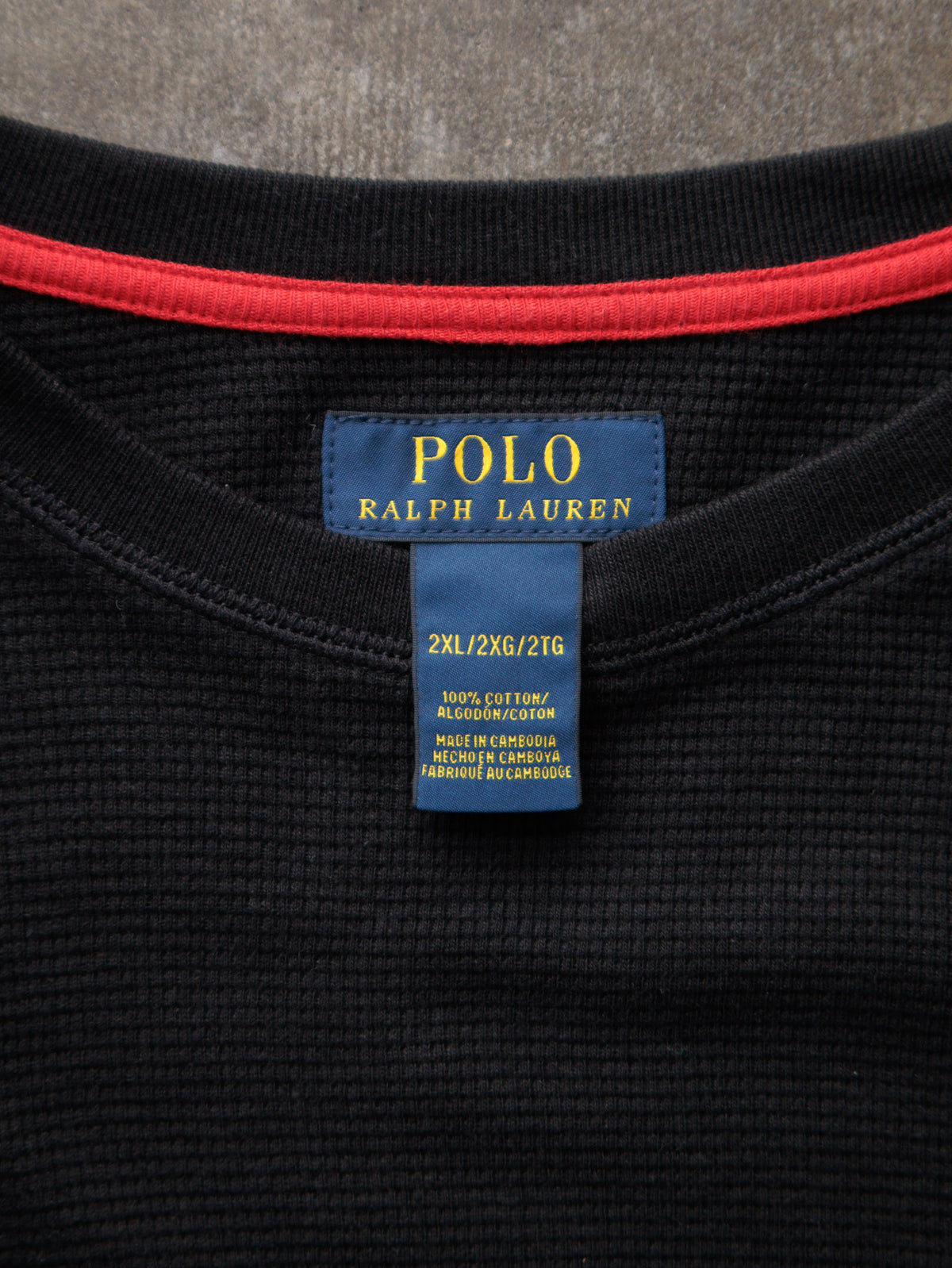 Vintage Black Polo Ralph Lauren Long Sleeve Tee (2XL)