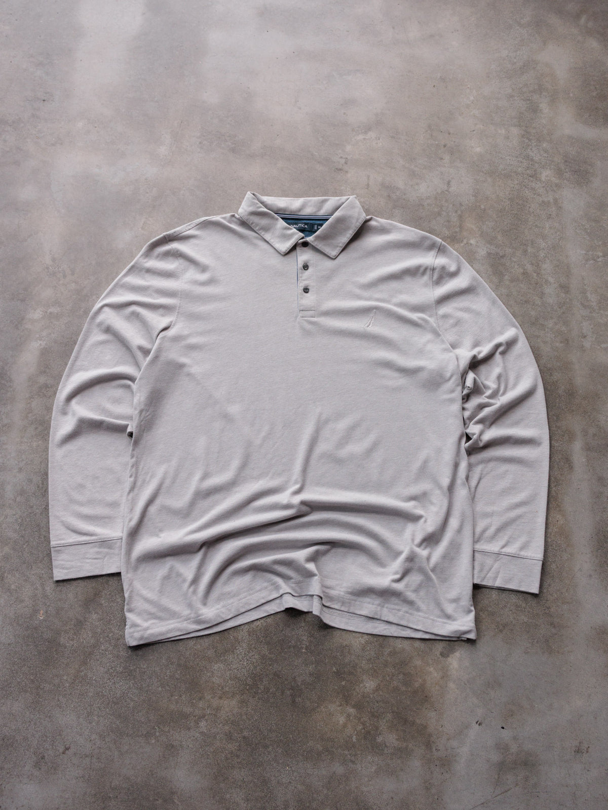 Vintage Grey Nautica Long Sleeve Polo Shirt (2XL)
