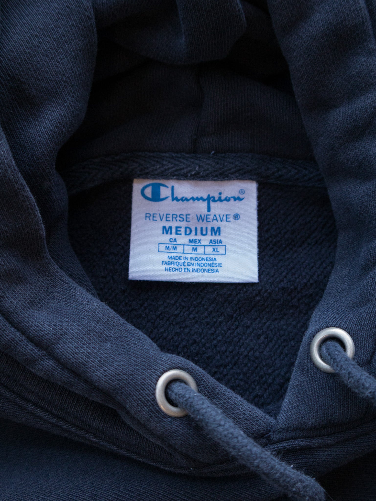Vintage Navy Champion Reverse Weave Hoodie (M)