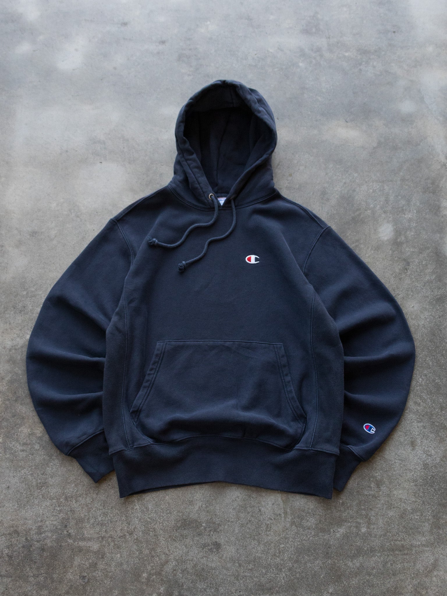 Vintage Navy Champion Reverse Weave Hoodie (M)