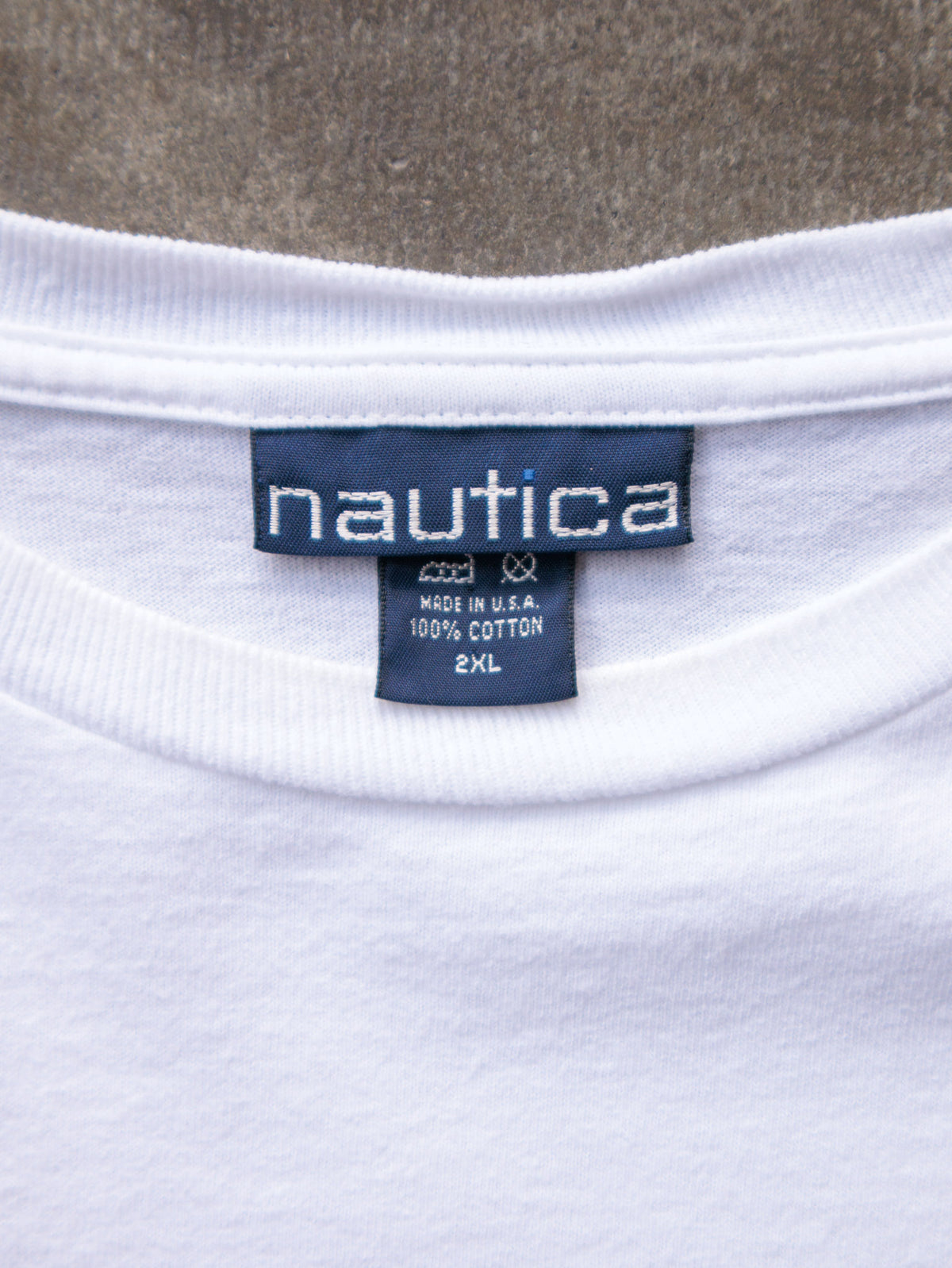 Vintage 90s White Nautica International Yacht Club Tee (2XL)