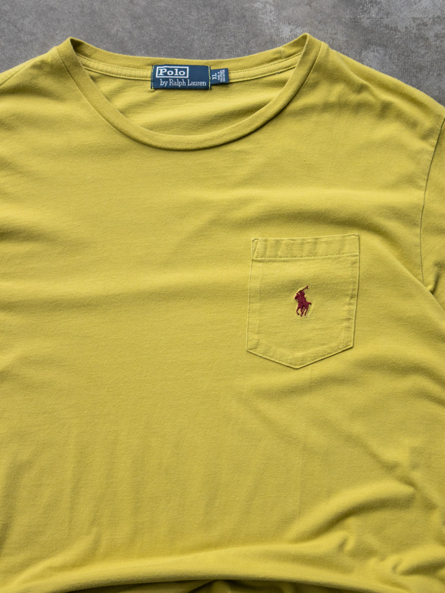 Vintage 00s Mustard Ralph Lauren Pocket Tee (XL)