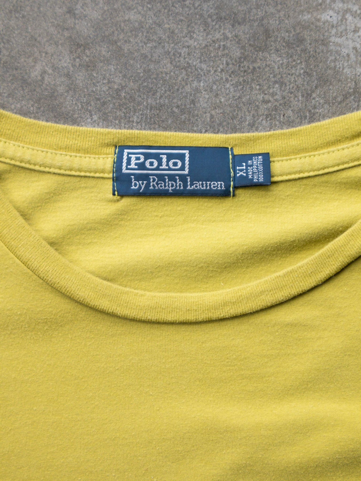 Vintage 00s Mustard Ralph Lauren Pocket Tee (XL)